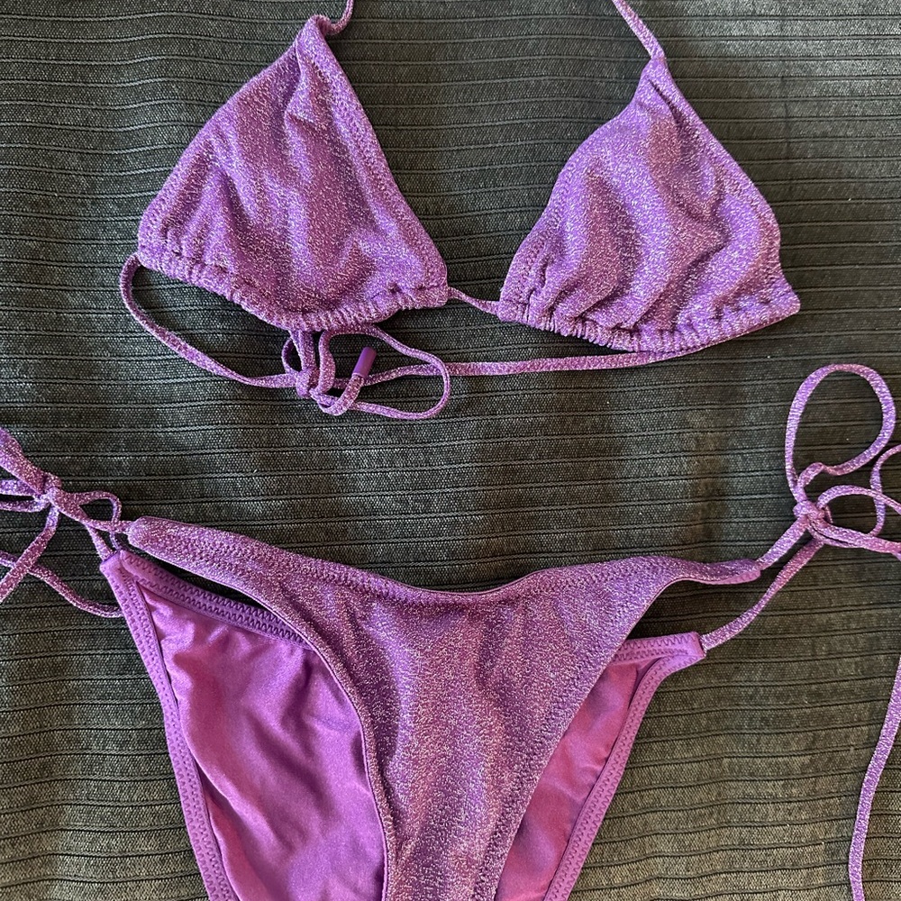 Triangl Purple Glitter Bikini Set